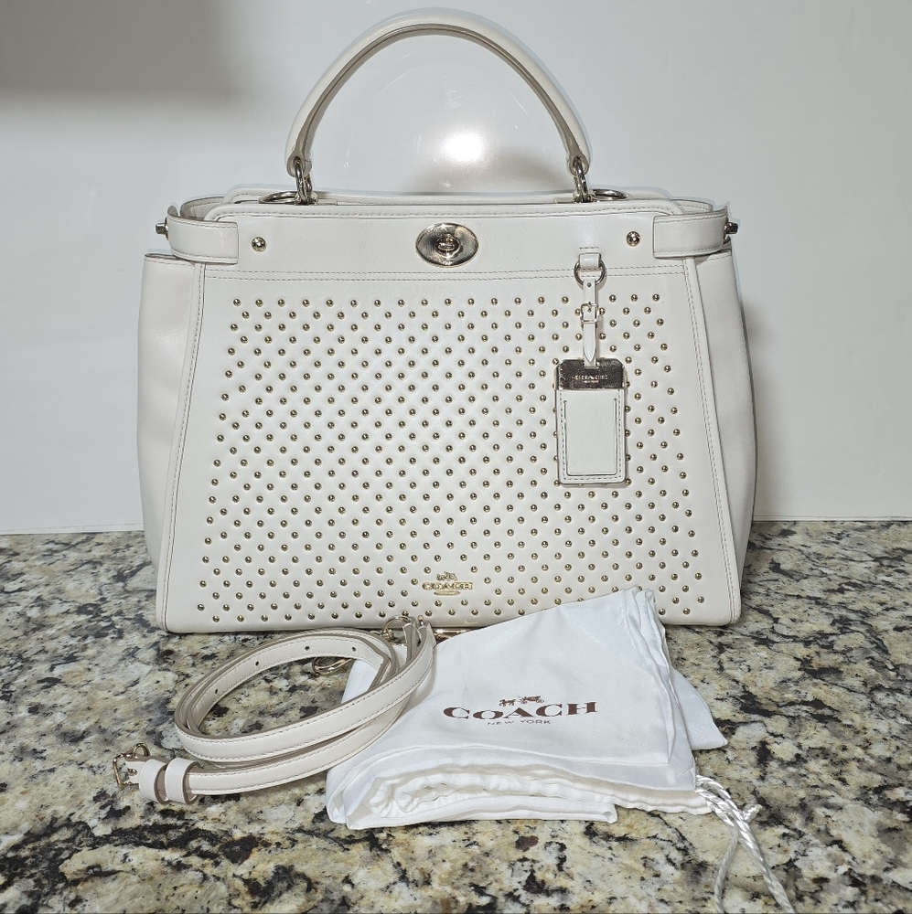 Coach Grammercy Satchel in Studded Leather